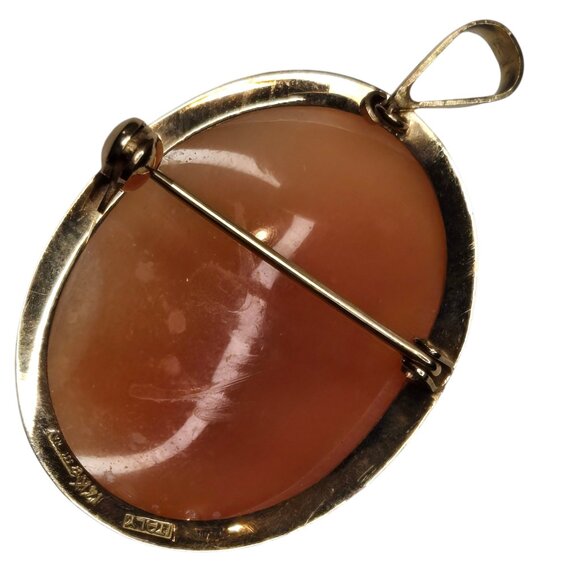 Vintage Italian Cameo in 14K Gold Handcrafted in Napoli 585 Yellow Gold Pendant - Picture 5 of 14